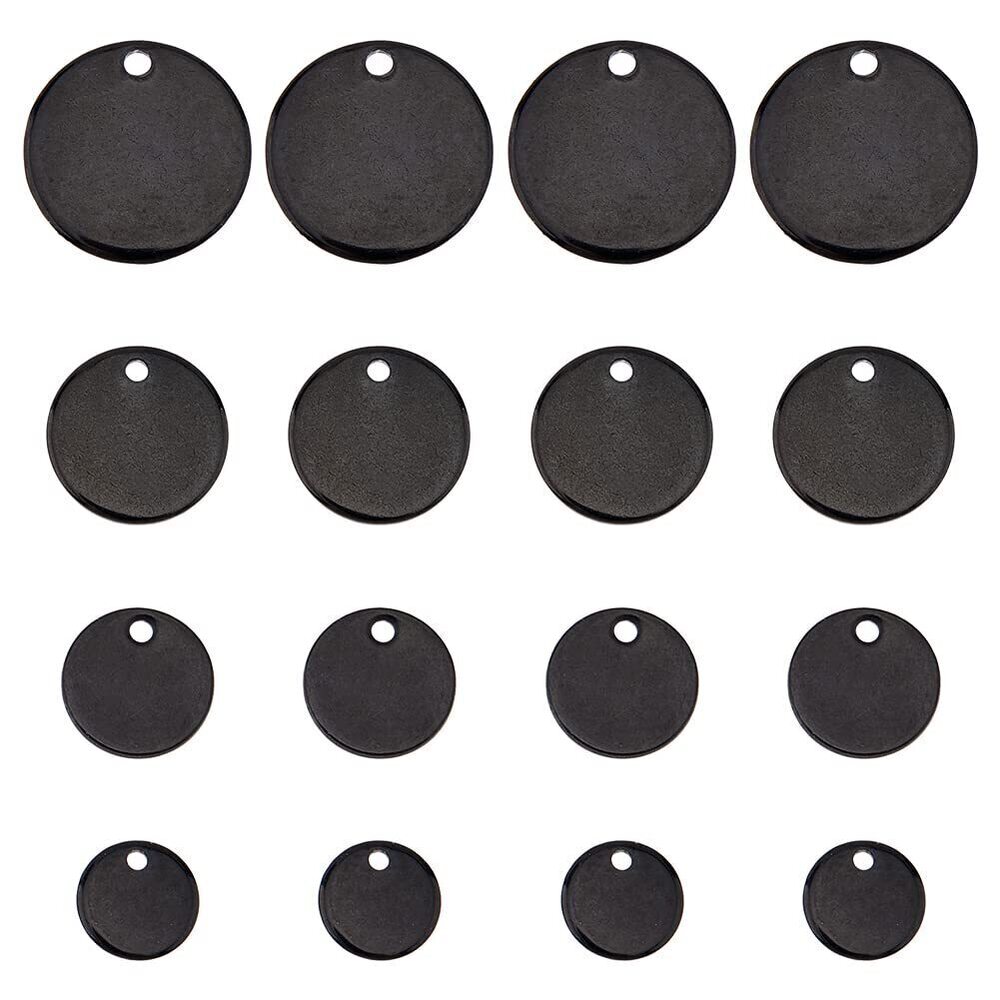 3773 60Pcs 4 Sizes Blank Stamping Message Word Tag Pendants 304 Stainless